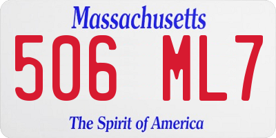 MA license plate 506ML7