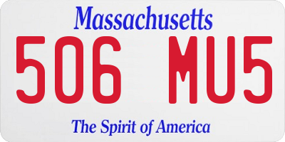 MA license plate 506MU5