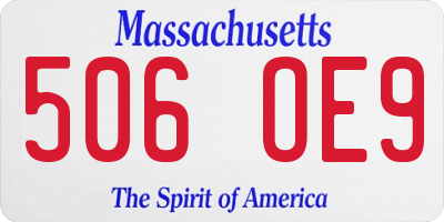 MA license plate 506OE9