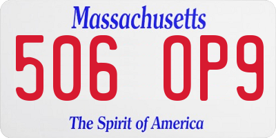 MA license plate 506OP9