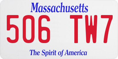 MA license plate 506TW7