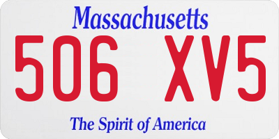 MA license plate 506XV5