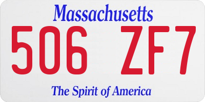 MA license plate 506ZF7