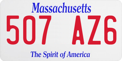 MA license plate 507AZ6