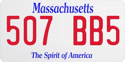 MA license plate 507BB5