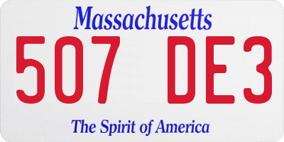 MA license plate 507DE3