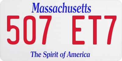 MA license plate 507ET7