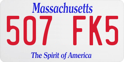 MA license plate 507FK5