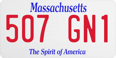 MA license plate 507GN1