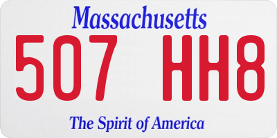MA license plate 507HH8
