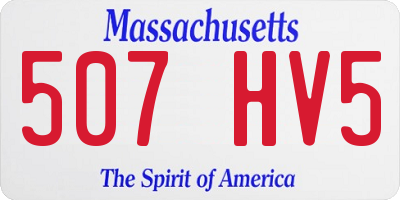 MA license plate 507HV5