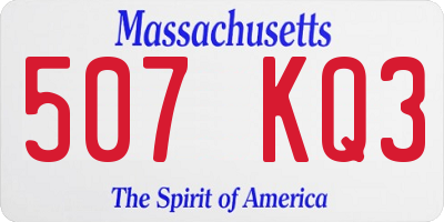 MA license plate 507KQ3