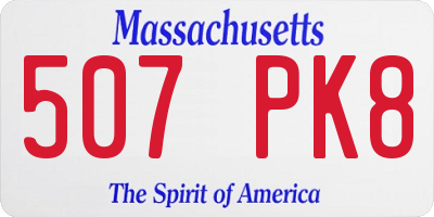MA license plate 507PK8