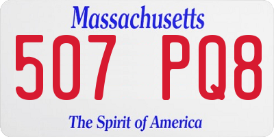 MA license plate 507PQ8