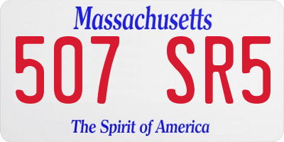 MA license plate 507SR5