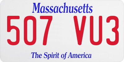 MA license plate 507VU3