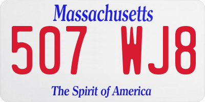 MA license plate 507WJ8