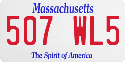 MA license plate 507WL5