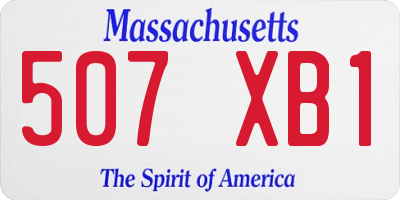 MA license plate 507XB1