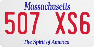 MA license plate 507XS6