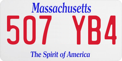 MA license plate 507YB4