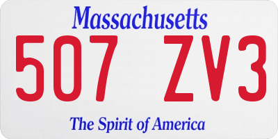 MA license plate 507ZV3