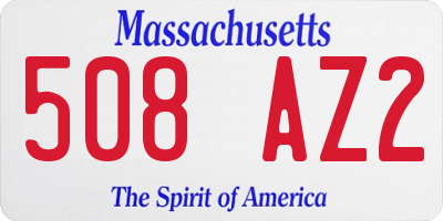 MA license plate 508AZ2