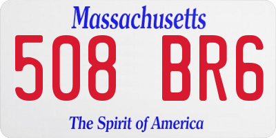 MA license plate 508BR6