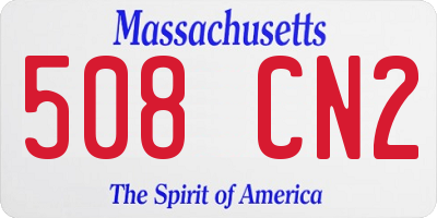 MA license plate 508CN2