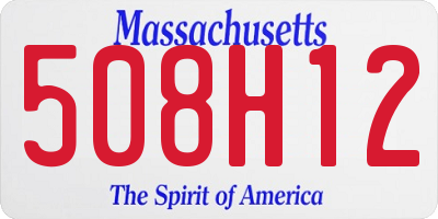 MA license plate 508H12