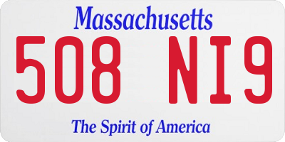 MA license plate 508NI9