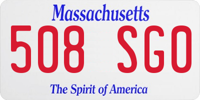 MA license plate 508SG0