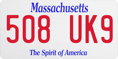 MA license plate 508UK9