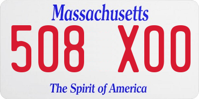 MA license plate 508XO0