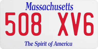 MA license plate 508XV6