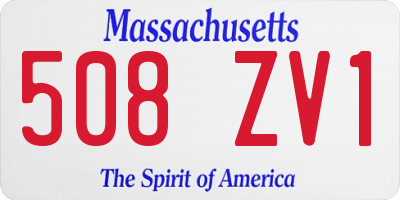 MA license plate 508ZV1