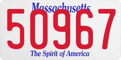 MA license plate 50967