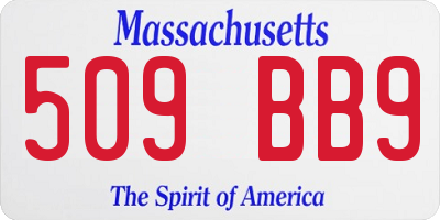 MA license plate 509BB9