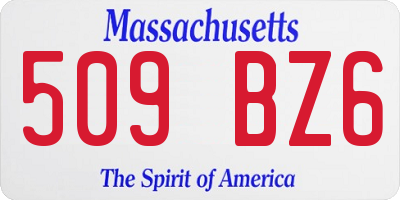 MA license plate 509BZ6