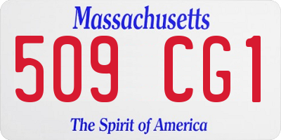 MA license plate 509CG1