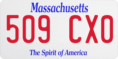 MA license plate 509CX0