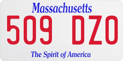 MA license plate 509DZ0