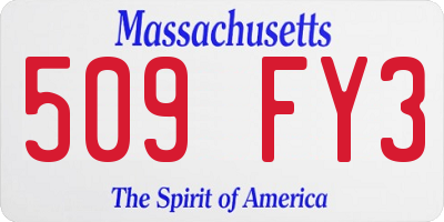 MA license plate 509FY3