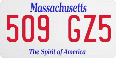 MA license plate 509GZ5