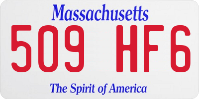 MA license plate 509HF6