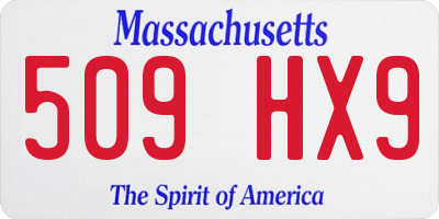 MA license plate 509HX9