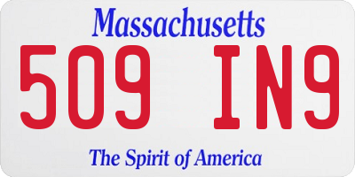 MA license plate 509IN9