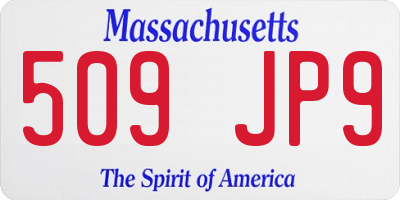 MA license plate 509JP9
