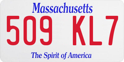 MA license plate 509KL7