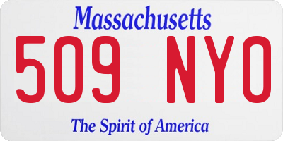 MA license plate 509NY0